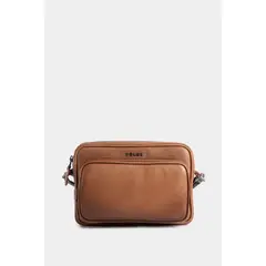 VELEZ - Vélez Cartera Bandolera Kansas 2 De Cuero Hombre Slim Miel