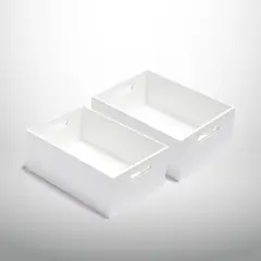 HBT - Pack de 2 Cajas Bambu Blanco Tamaño S 29x19x13 cm