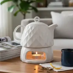 BRIC - Tetera De Porcelana Con Base Para Calentar
