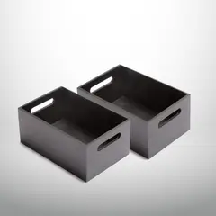 HBT - Pack de 2 Cajas Bambu Negro Tamaño XS 35x14x10 cm