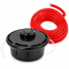 GENERICO - Cabezal Trimmer Negro Desmalezadora China + Nylon 20 Mts 2.7mm