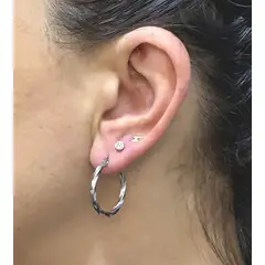 GOIA - Aros Argolla Corte Diamante 20 mm acero