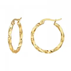 GOIA - Argolla corte diamante 20 mm acero gold