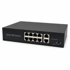 GENERICO - Switch PoE 8 Puertos 10/100 Mbps + 2 Uplink Gigabit 120W para Cámaras IP