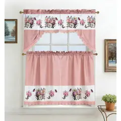 GENERICO - Set De Cortinas De Cocina 3 Piezas Diseño Elegante