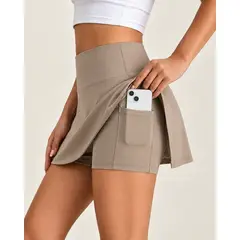 LOOK SHOP - Falda Short Deportiva Mujer Tiro Alto Yoga Con Bolsillo 9031