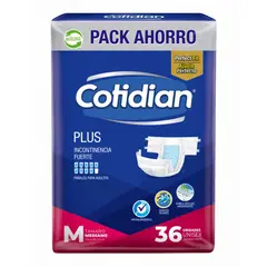 COTIDIAN - Plus Pañal de Adulto Talla M x 36 unidades