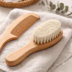 GENERICO - Cepillo y peine de Madera Para Bebé Pack de 2