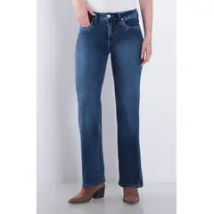 WADOS - JEANS MUJER RECTO TIRO ALTO BASICO PRETINA UN BOTON