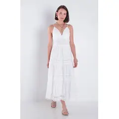 WADOS - VESTIDO SIN MANGA CON APLICACION ESCOTE V