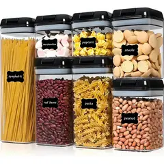 INDEPENDIENTE - 7 Pcs De Contenedores De Alimentos Almacenamiento Color Negro