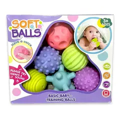 INDEPENDIENTE - Pelotas Sensoriales Texturizadas Para Bebes Soft Balls 6unid