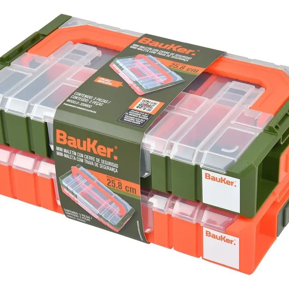 TODOCAJAS - Caja Organizadora Modular Apilable 2 Piezas Plástico Bauker