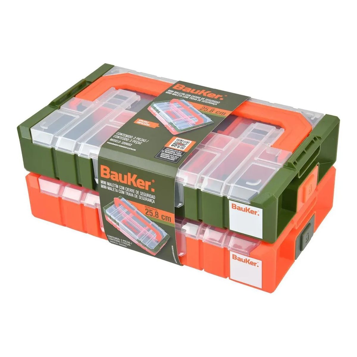 TODOCAJAS - Caja Organizadora Modular Apilable 2 Piezas Plástico Bauker