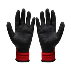 GENERICO - Guantes De Trabajo Seguridad Multiflex Nitrilo Negro Rojo