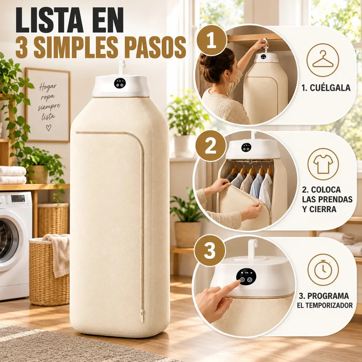 INDEPENDIENTE - Secadora De Ropa Portátil Eléctrica Plegable Tipo Armario