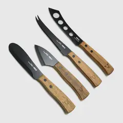 WAYU - Set Tabla para Quesos con 4 Utensilios de Acero Inoxidable