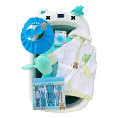GENERICO - Bañera Ducha Bebe Tina Plegable Termómetro + Accesorios