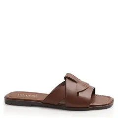 VIA UNO - Sandalia Mujer Solea Lina Camel