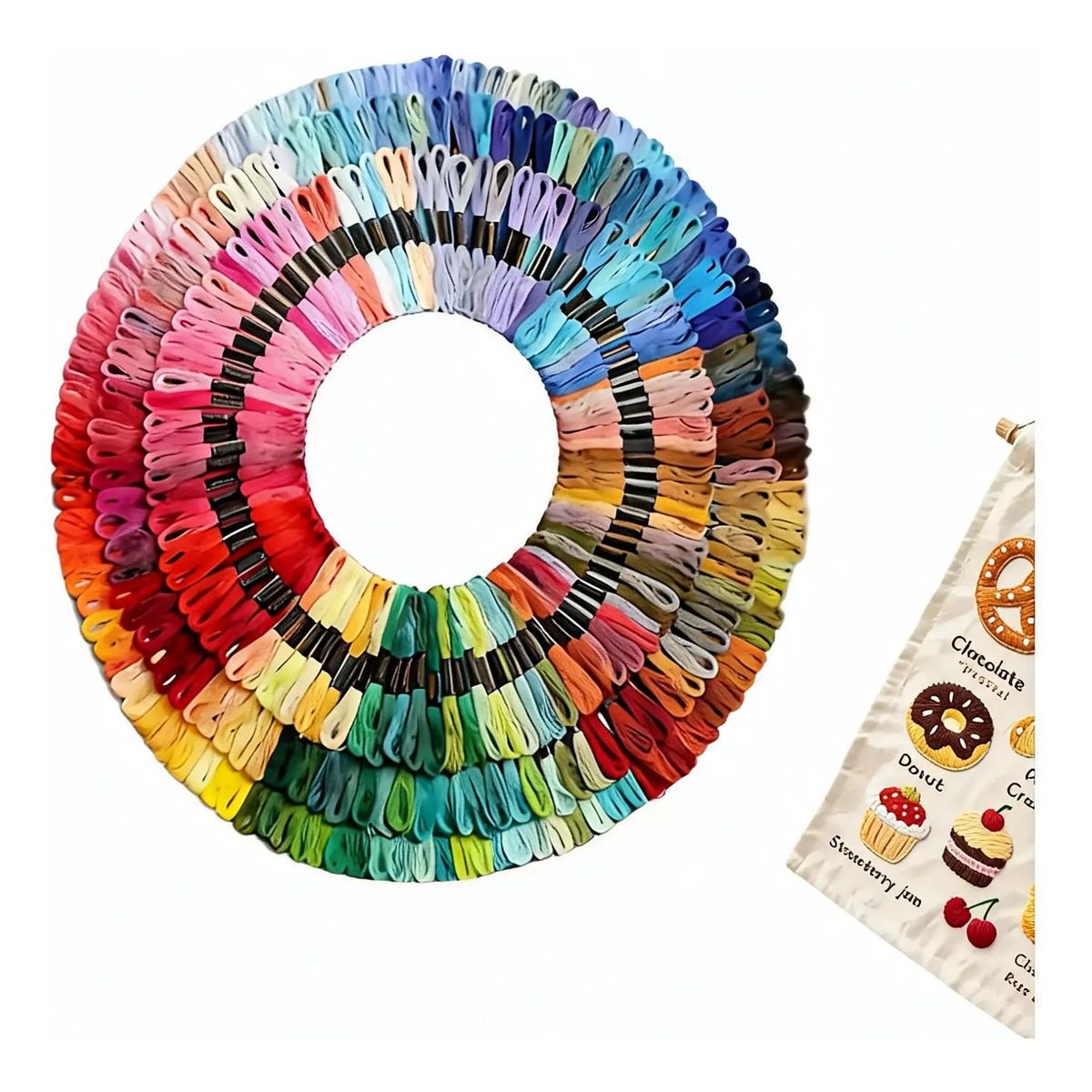 VIDA BUENAS - Hilos De Bordar 447 Unidades Gama Colores Con 36 Accesorios