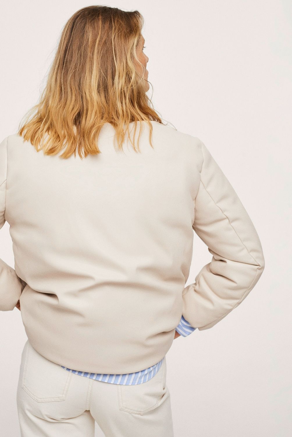 MANGO - Parka Acolchada Efecto Piel Chester Mujer
