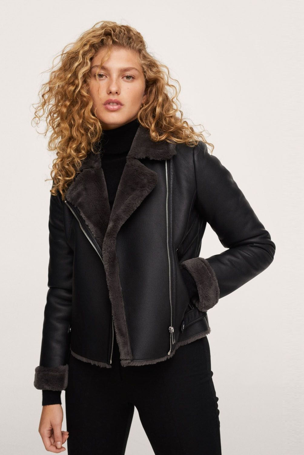 MANGO - Chaqueta Biker Doble Faz Cadi Mujer