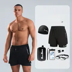 TIOZONEY - 6pcs Bañadores para hombre - Negro