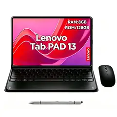 LENOVO - Tablet Tab Pro 13 Idea Tab Plus 8GB+128GB WiFi y Ratón inalámbrico &Teclado & Lápiz-Negro