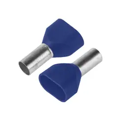 LEXO - Terminal Ferrul Doble Aislado 14 awg / 2,5 mm Azul (100 unidades)