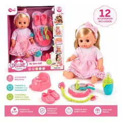 GENERICO - Set Muñeca Mi Primer Bebé Con Pelela Biberón Y 12 Sonidos