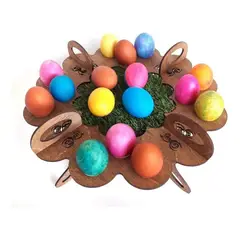 GENERICO - Canasta Decorativa de Madera para Huevos de Pascua
