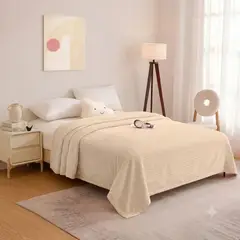 GENERICO - Manta Frazada Texturizada Suave 2 Plazas 220x220cm