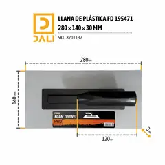 FINDER - Llana Plástica 28 × 14 cm en ABS con Mango Ergonómico