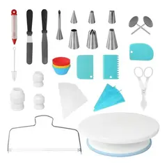 GENERICO - Kit completo de repostería con plato giratorio y 61 accesorios