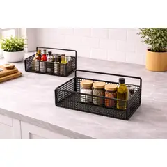 GENERICO - Set de 2 Canastillas Metálicas para Cocina y Organización