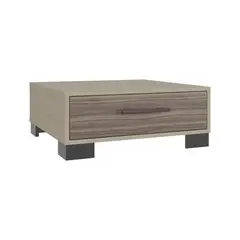 FMFURNITURE - Mesa De Centro 1 Puerta Con Patas 23,8 X 60 X 60 Cm Beige Y Café