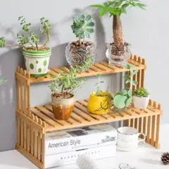 GENERICO - Estante de Madera para Plantas de 57 cm con Diseño Natural