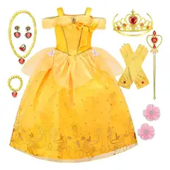 GIOIO - Vestido De Princesa Bella De Bella Y Bestia Para Niña