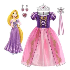 GIOIO - Disfraz De Princesa Rapunzel Tangled Vestido,niñas