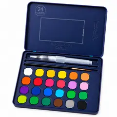GIORGIONE - Acuarelas 24 Colores En Pastilla Estuche Pinceles - PS