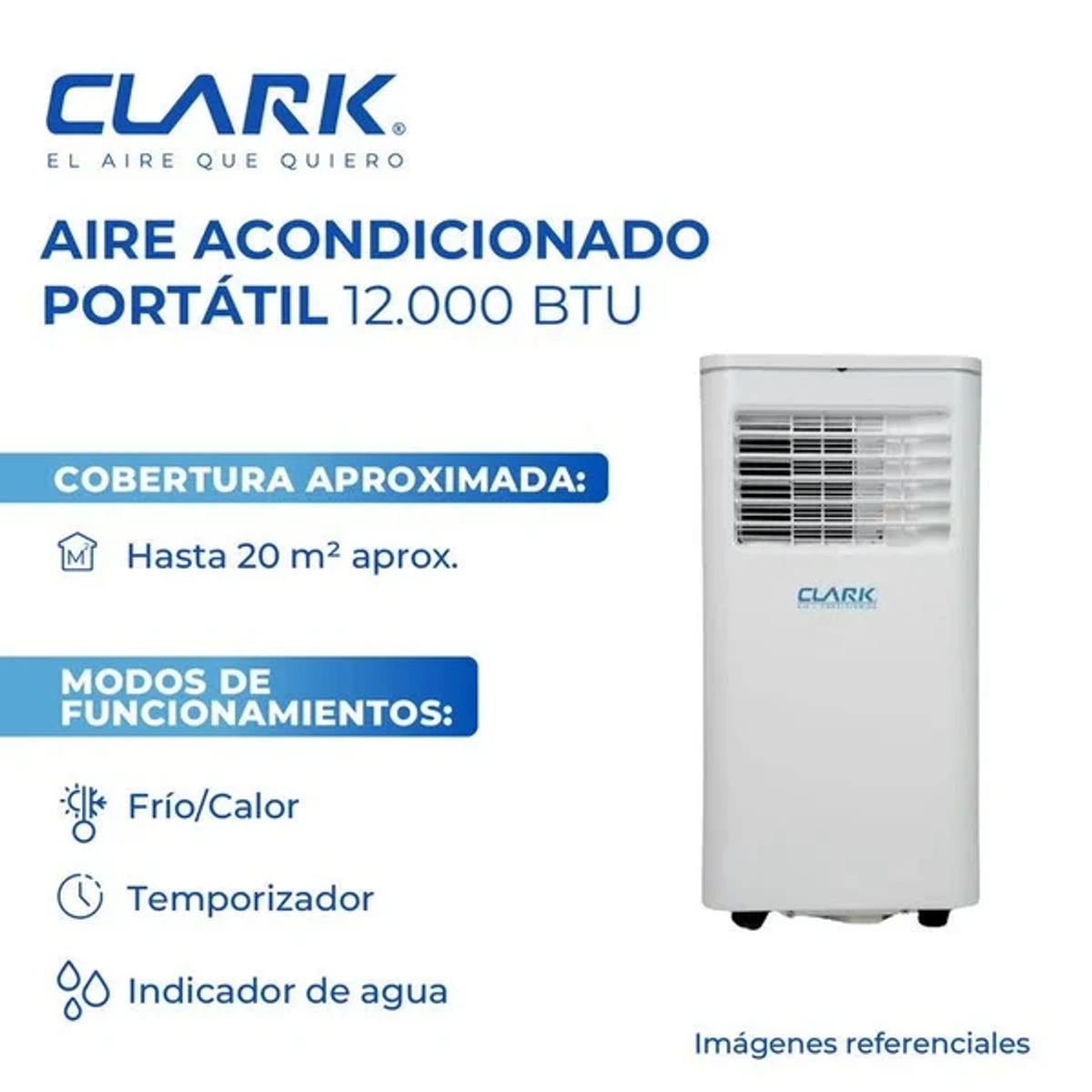 CLARK - Aire Acondicionado Portatil Clark 12000btu