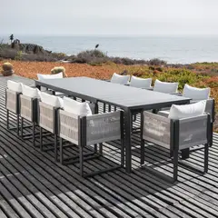 DECO EXTERIOR - Mesa Terraza aluminio Begur extensible 215-280 cm. color charcoal grey