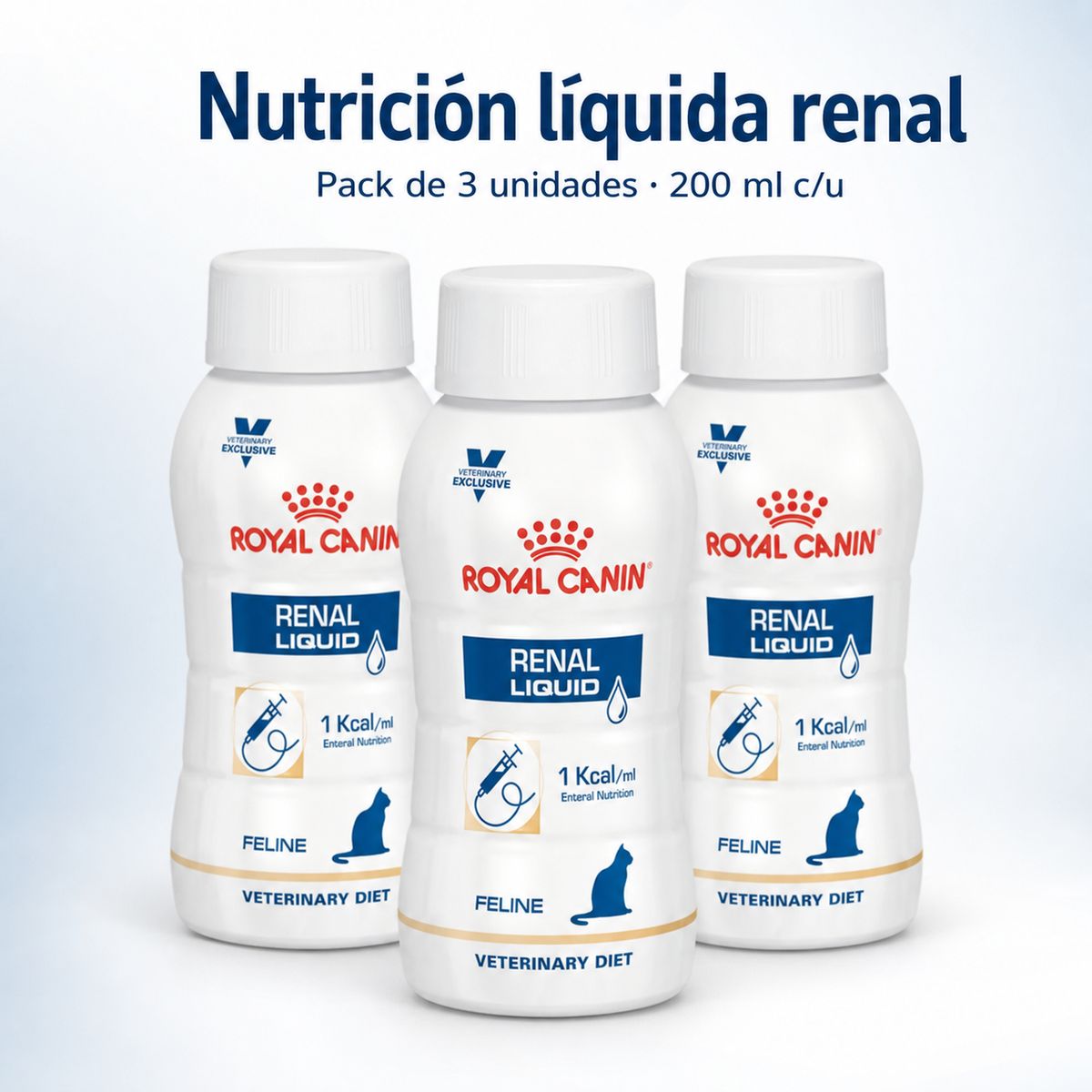 ROYAL CANIN - Royal Canin Renal Cat Liquid Gatos 200 ml Pack 3