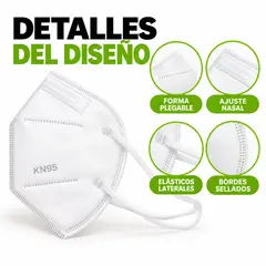 GENERICO - Pack 30 Mascarillas KN95 Desechables, Alta Filtración