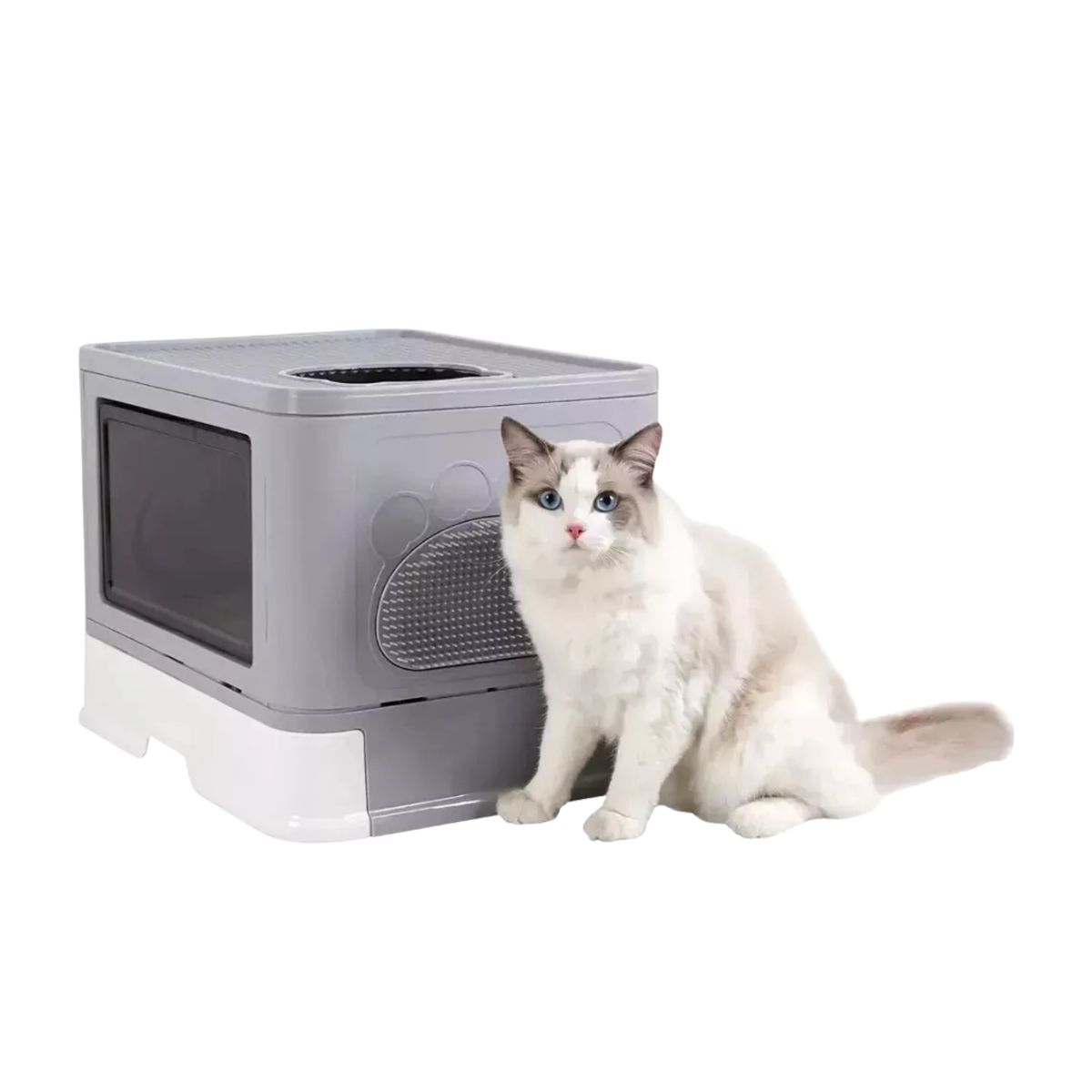 IMPORTCLICK - Arenero Cerrado Cupula Mascota Gatos 49x38x37 CM Gris