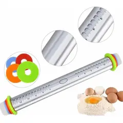 GENERICO - Uslero regulable de acero inoxidable para repostería con anillos ajustables