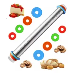 GENERICO - Rodillo de Cocina Ajustable con Discos de Grosor