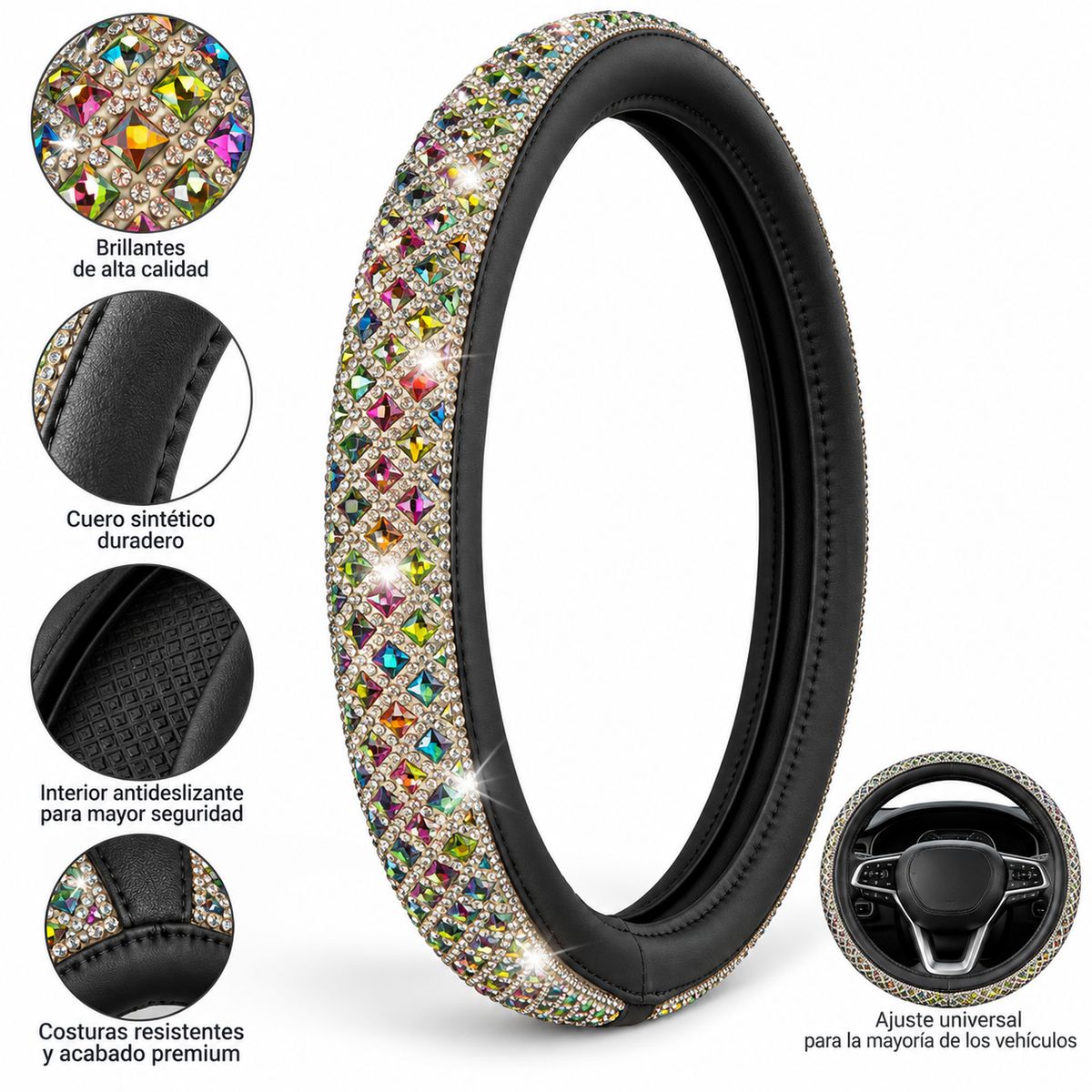 IMBODEX - Cubre manubrio auto diamante diseño unico