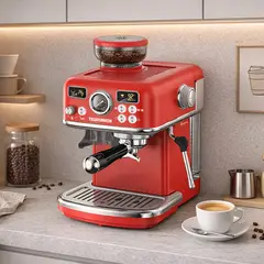TELEFUNKEN - Cafetera Espresso con Molinillo 21 Bares con Kit Barista Modelo Parma Marca