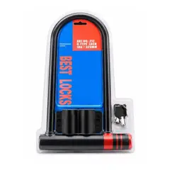 GENERICO - Candado en U de Acero para Bicicleta y Moto con Llave, Negro